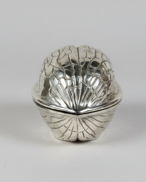 2R Silver-Plated Walnut Box, Italy, c.1950s
