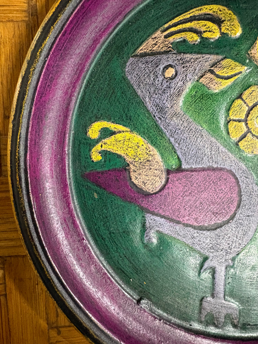 Mid-Century Sgraffito Ceramic plate, c.1960s–1970s