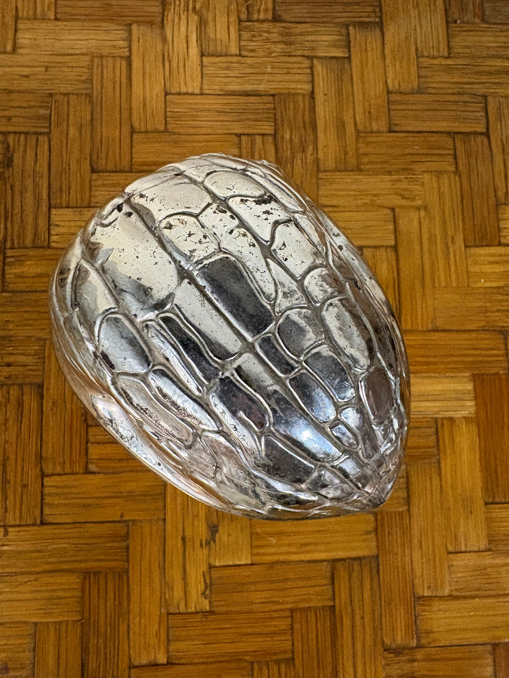 2R Silver-Plated Walnut Box, Italy, c.1950s