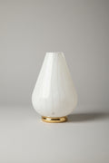 Vetreria LAG Table Lamp, White Swirl Cased Glass and Brass, Murano, Italy, c.1970s