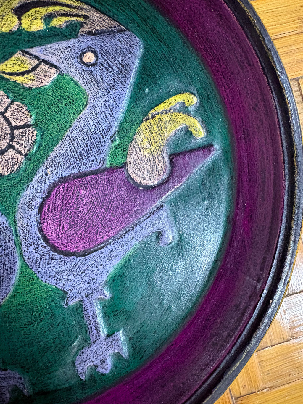 Mid-Century Sgraffito Ceramic plate, c.1960s–1970s