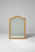 Bamboo and Rattan Wall Mirror, Woven Frame, Italy, 1970s