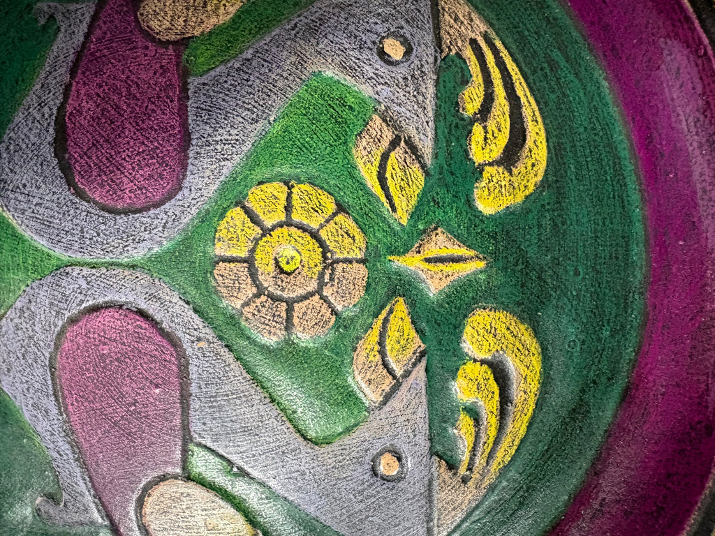 Mid-Century Sgraffito Ceramic plate, c.1960s–1970s