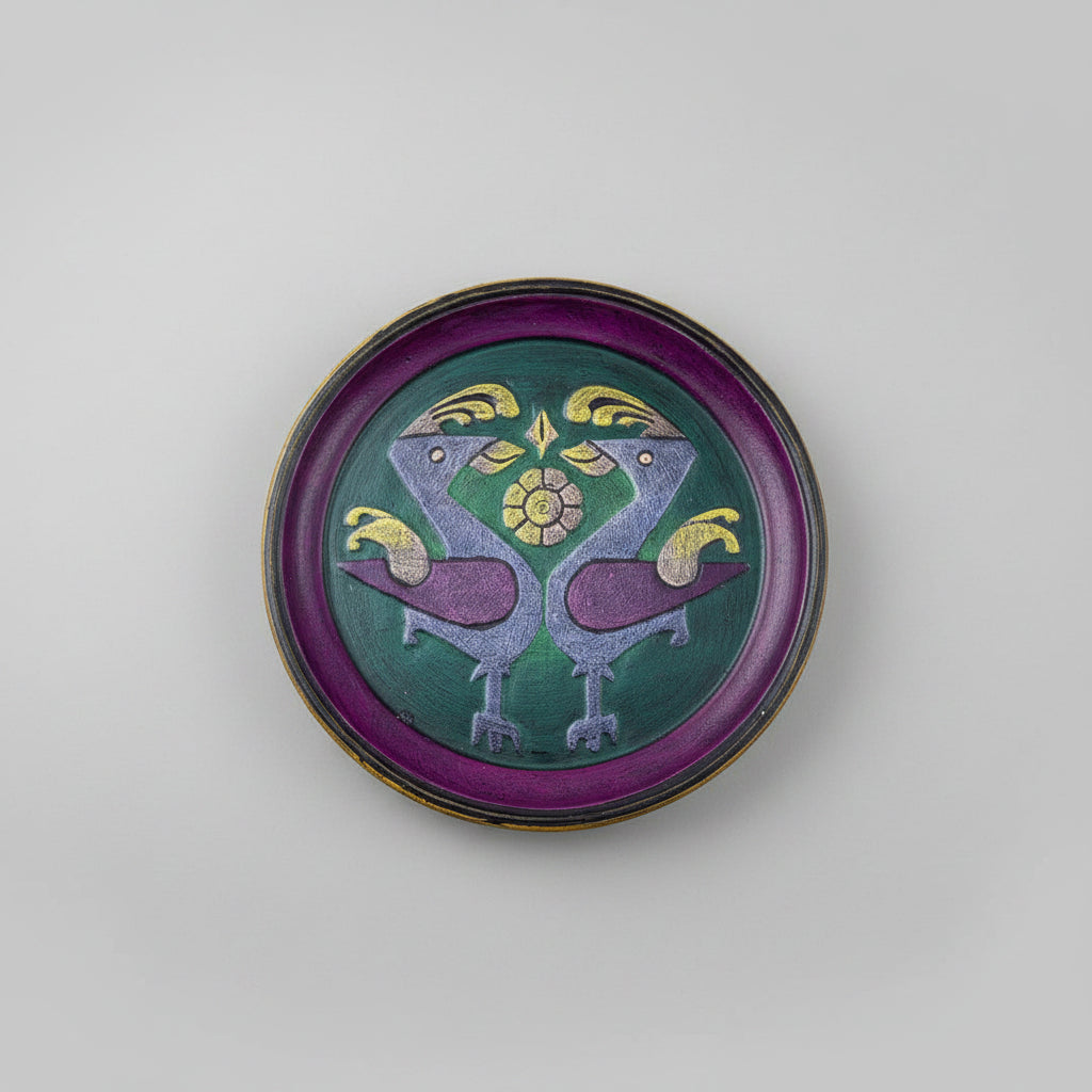 Mid-Century Sgraffito Ceramic plate, c.1960s–1970s
