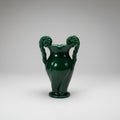 Vallauris Twin-Handled Vase, Emerald-Green Glaze with Spiral Rope Handles, France, c.1950s–1960s