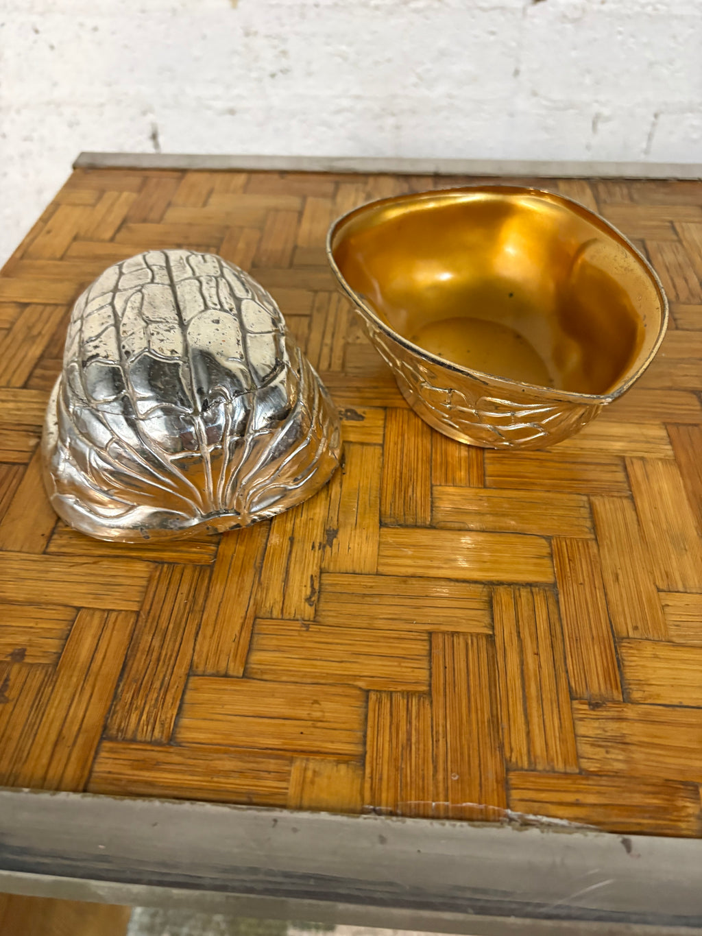 2R Silver-Plated Walnut Box, Italy, c.1950s