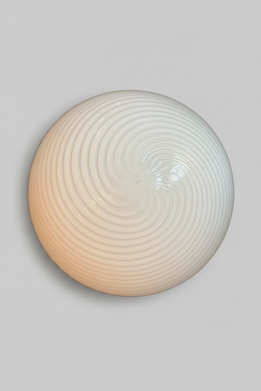 Venini Vintage Murano white swirl ceiling/wall lamp