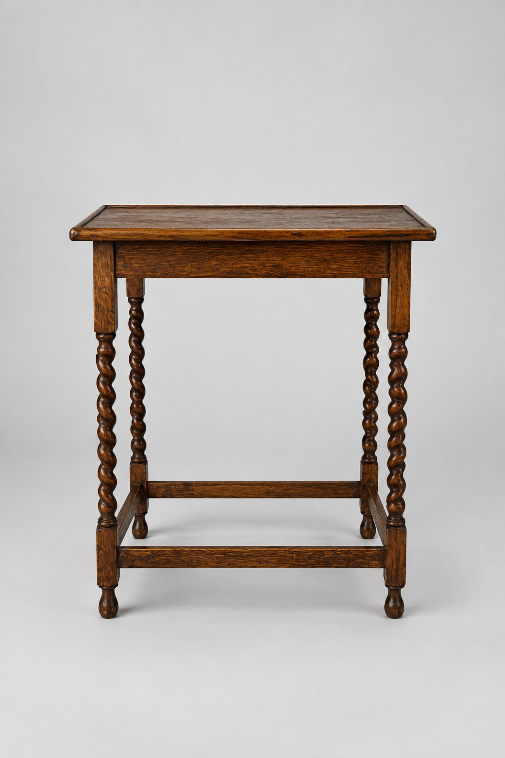 English Oak Barley-Twist Side Table, c.1920s–30s