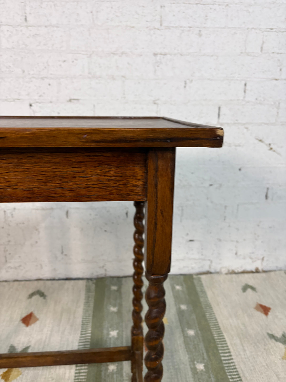 English Oak Barley-Twist Side Table, c.1920s–30s