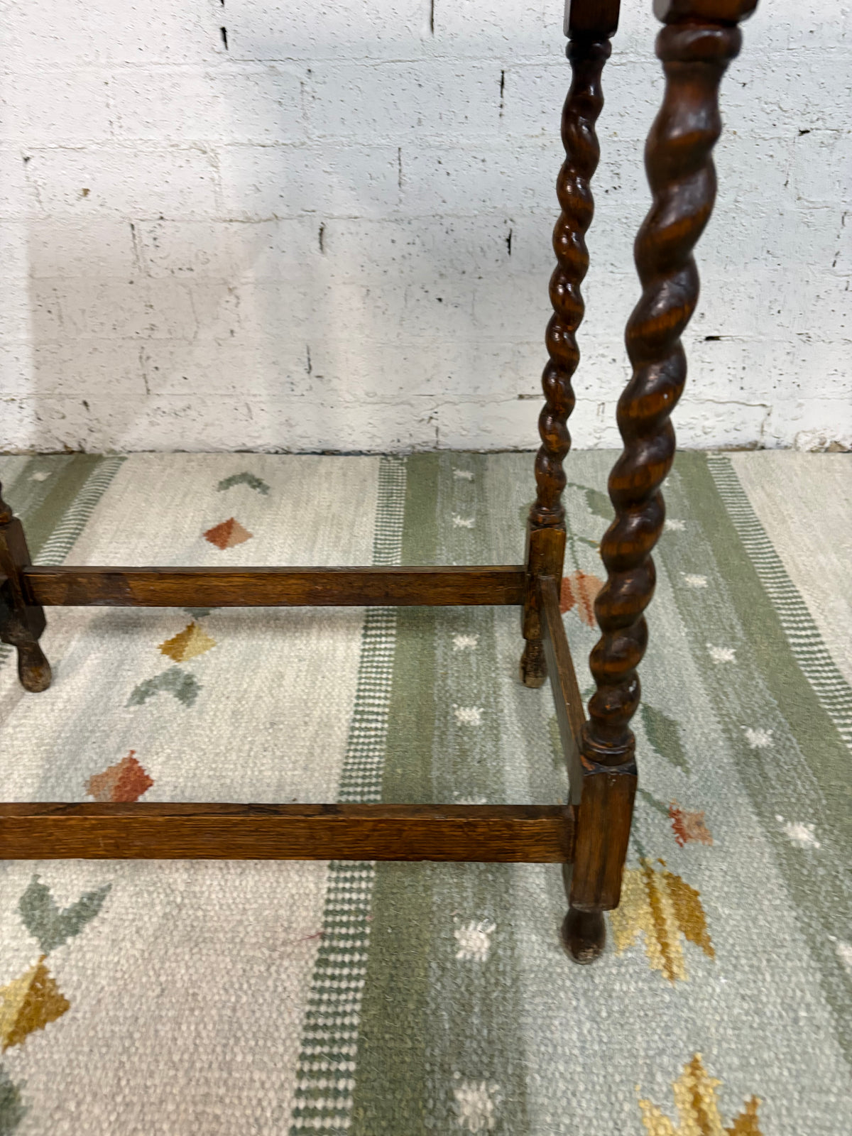 English Oak Barley-Twist Side Table, c.1920s–30s