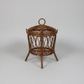 Bamboo and Rattan Lidded Basket, Footed, Italy, c.1950s–1960s