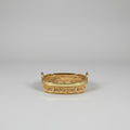 Rattan and Brass Handled Tray, in the Style of Gabriella Crespi, Italy, c.1970s