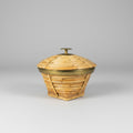 Rattan and Brass Lidded Box, in the Style of Gabriella Crespi, Italy, c.1970s