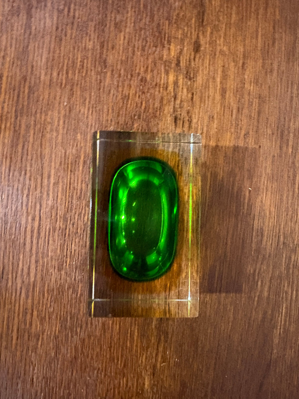Murano Sommerso Bowl, Green and Yellow Cased Glass, Italy, c.1960s–1970s