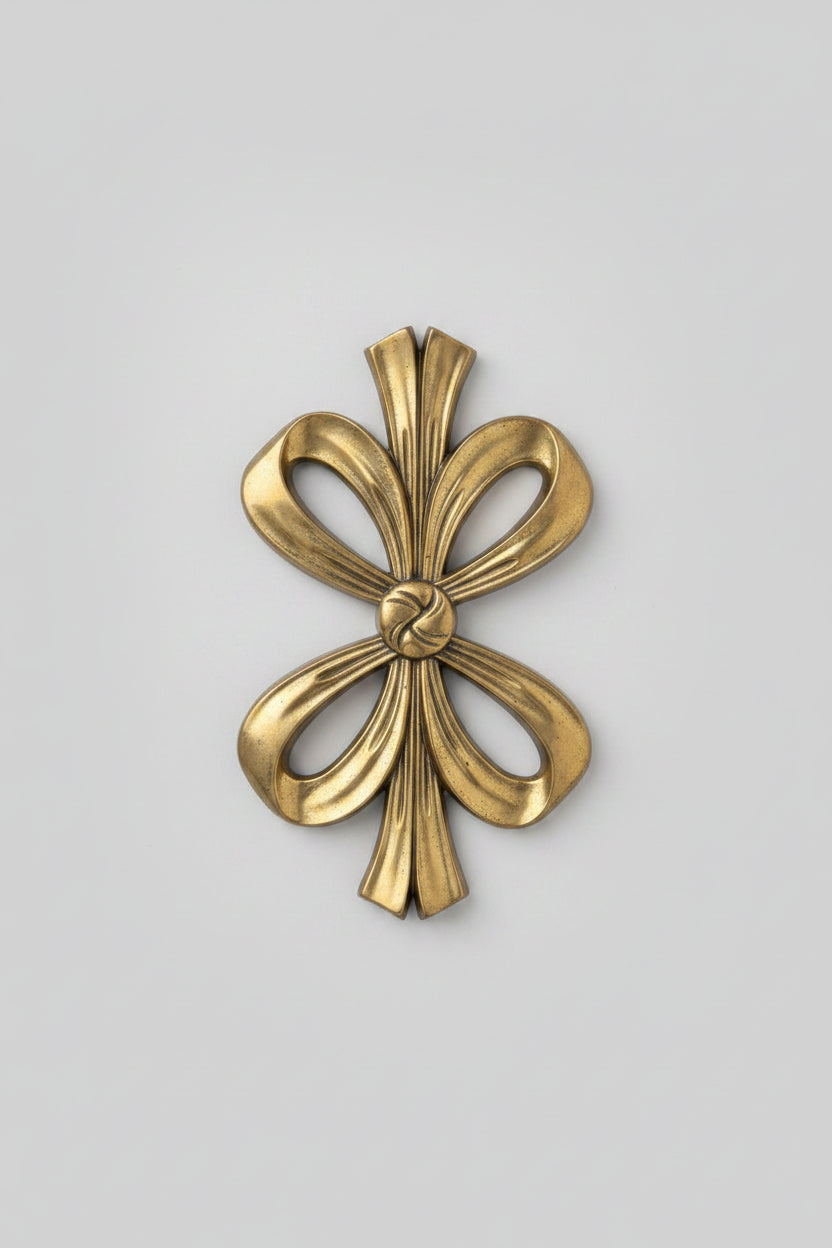 Cast Brass Trivet, Ribbon Bow Form, Italy, c.1970s–1980s