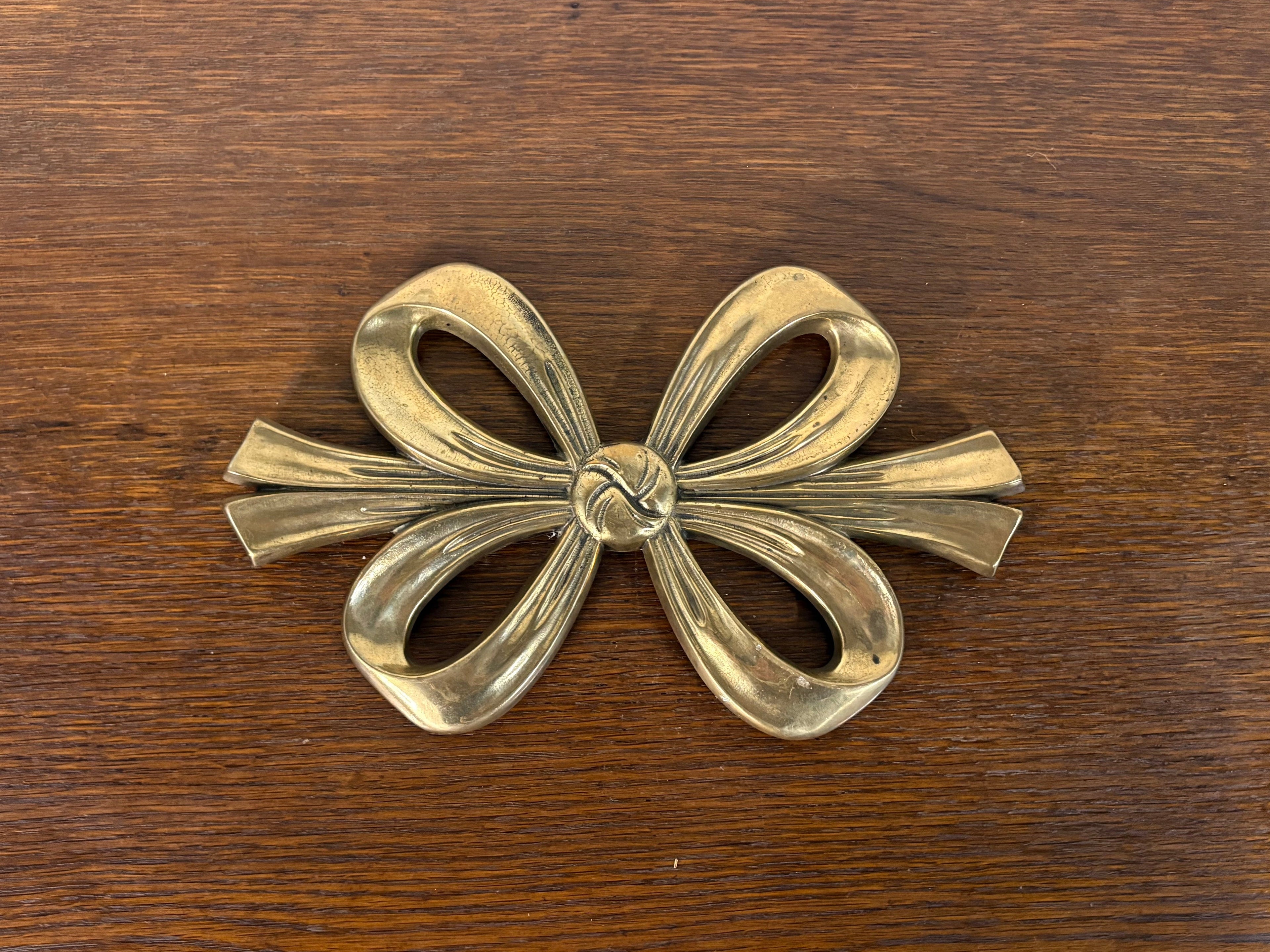 Cast Brass Trivet, Ribbon Bow Form, Italy, c.1970s–1980s