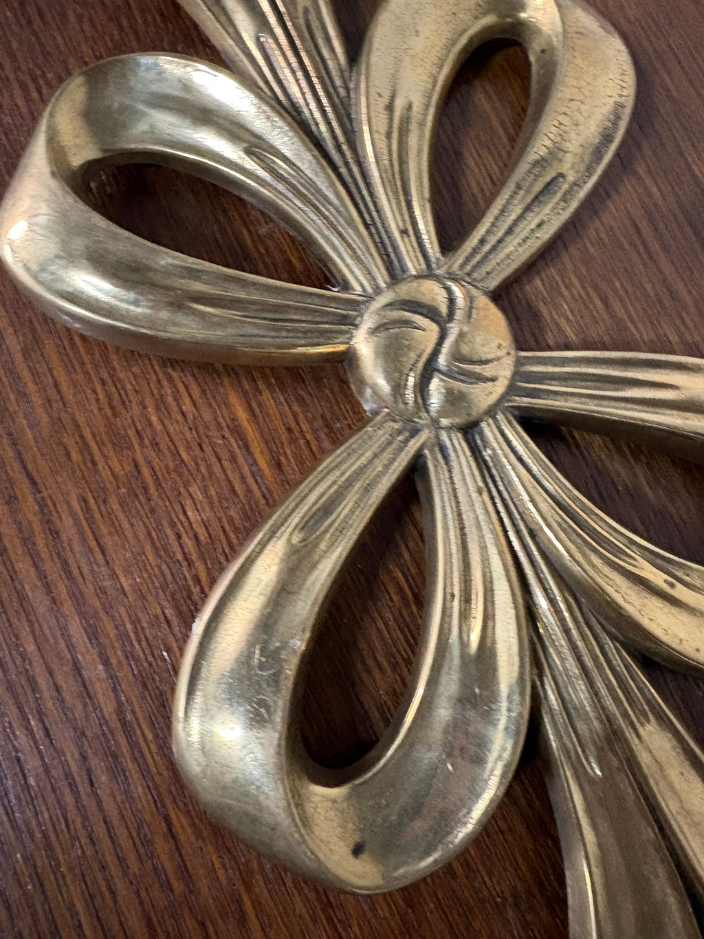 Cast Brass Trivet, Ribbon Bow Form, Italy, c.1970s–1980s