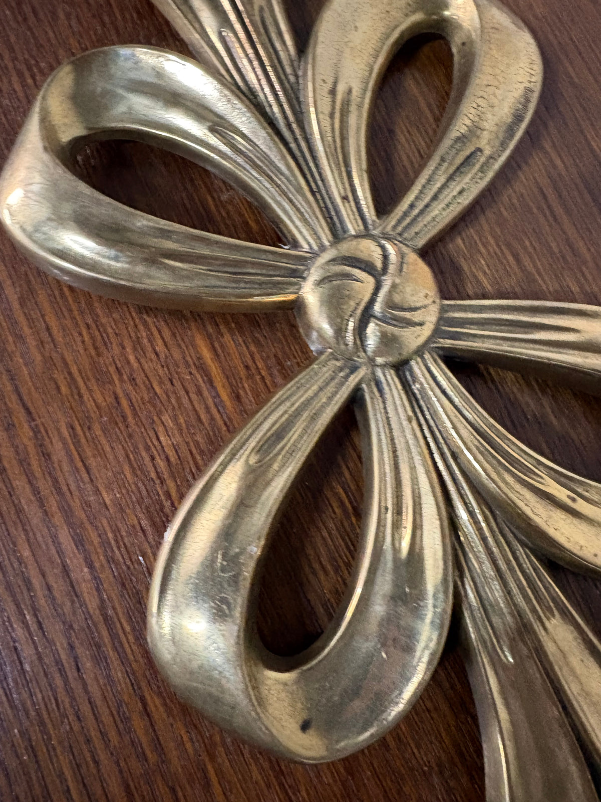 Cast Brass Trivet, Ribbon Bow Form, Italy, c.1970s–1980s