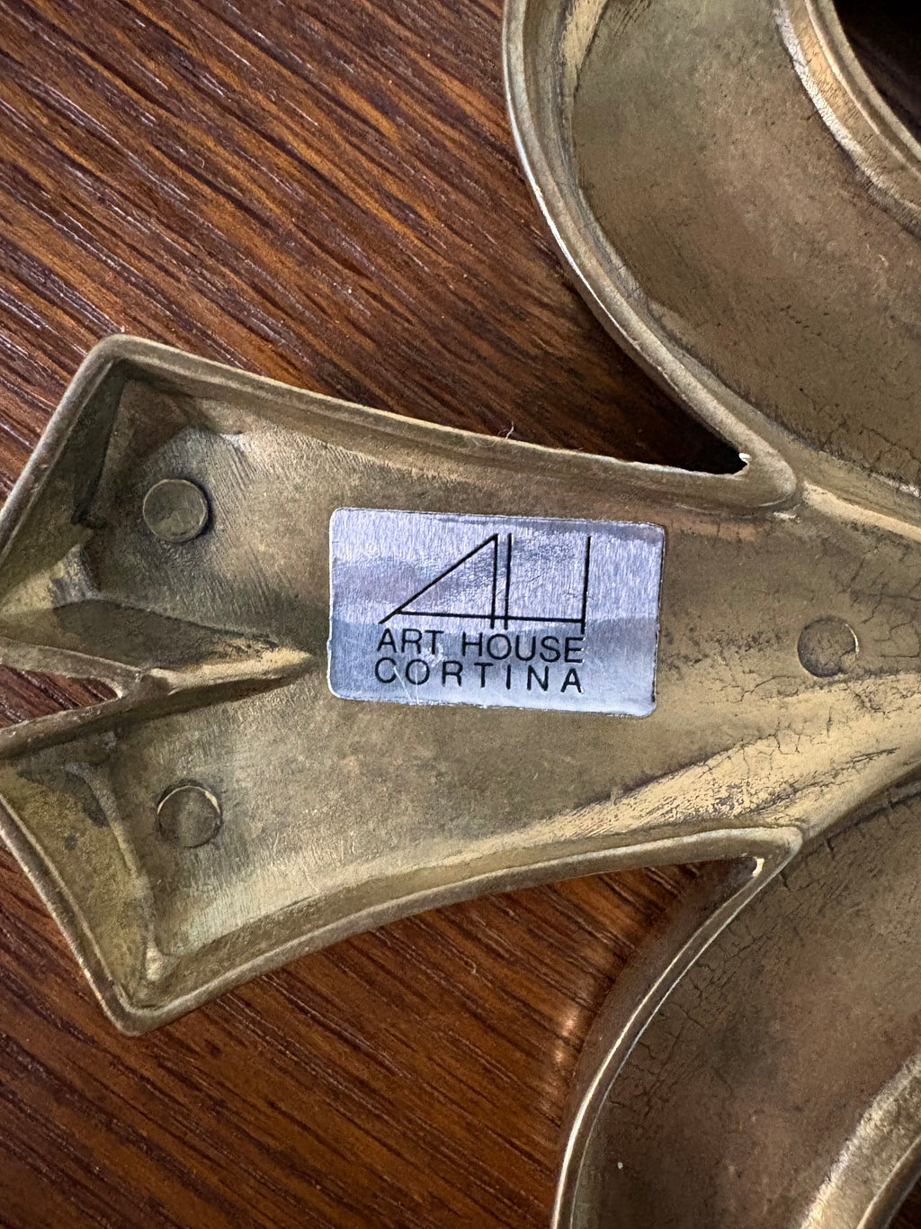 Cast Brass Trivet, Ribbon Bow Form, Italy, c.1970s–1980s