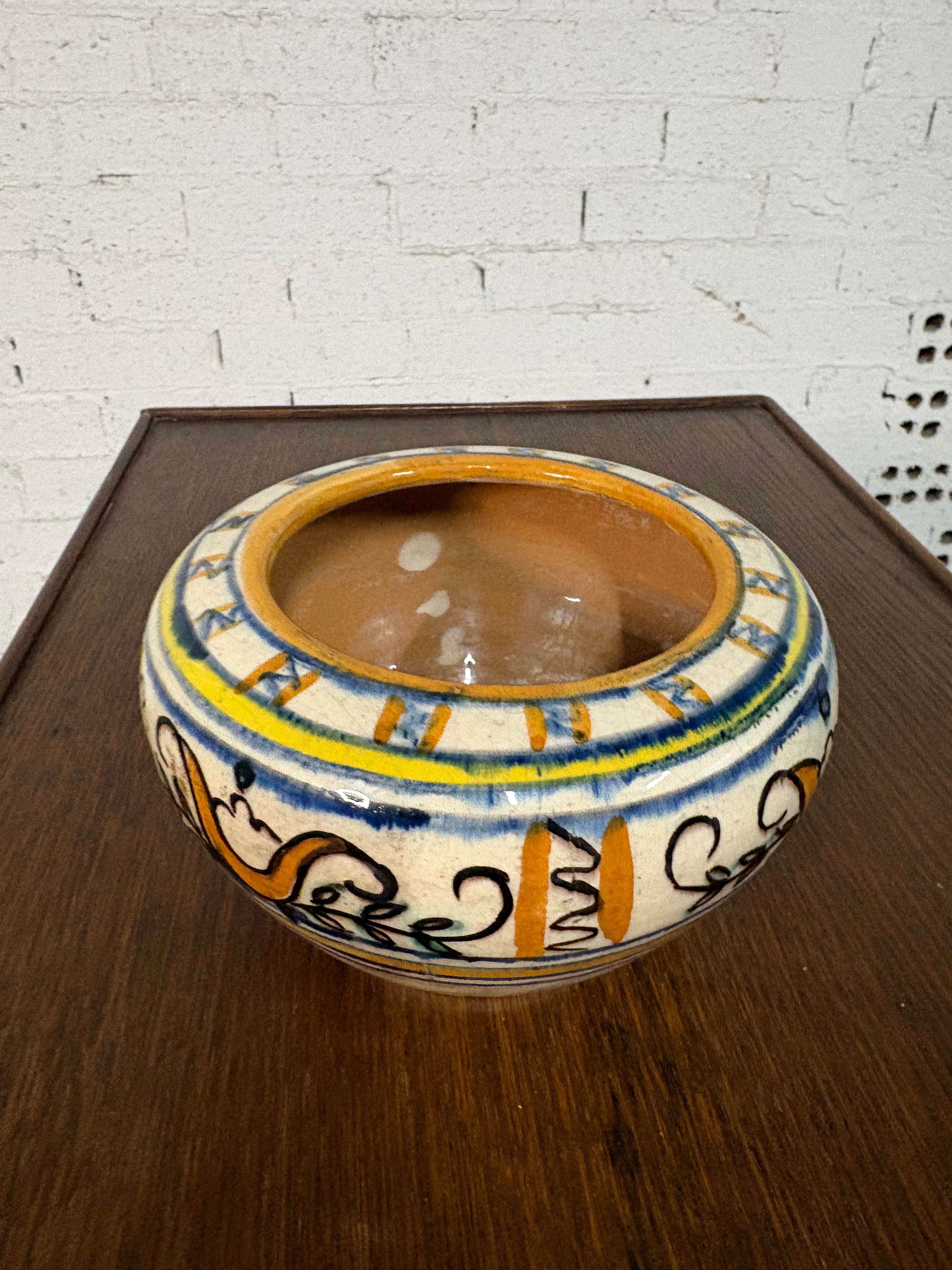 San Zeno Pisa Hand-Painted Maiolica Bowl, Tuscan Renaissance-Revival, Italy, c.1920s–1930s