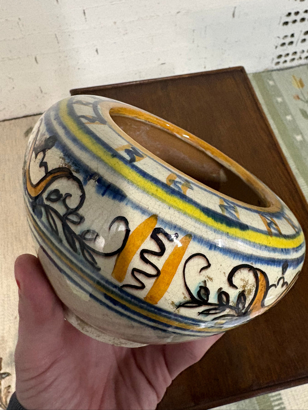 San Zeno Pisa Hand-Painted Maiolica Bowl, Tuscan Renaissance-Revival, Italy, c.1920s–1930s