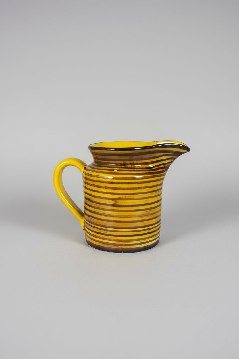 Santucci Deruta Jug, Yellow and Black Banded Maiolica, Italy, c.1950s–1960s
