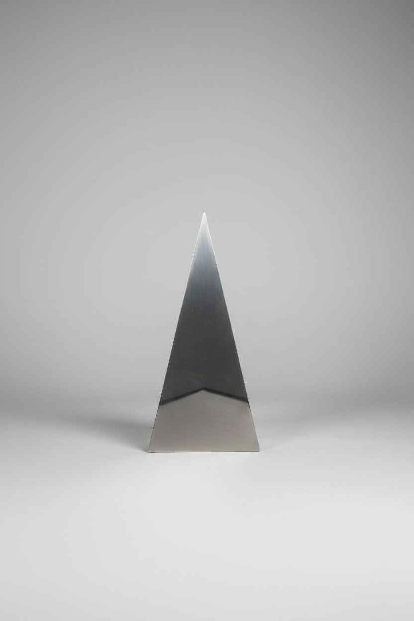 Gi.Bi Cermenate Mirror-Polished Steel Pyramid Sculpture, Italy, c.1970s