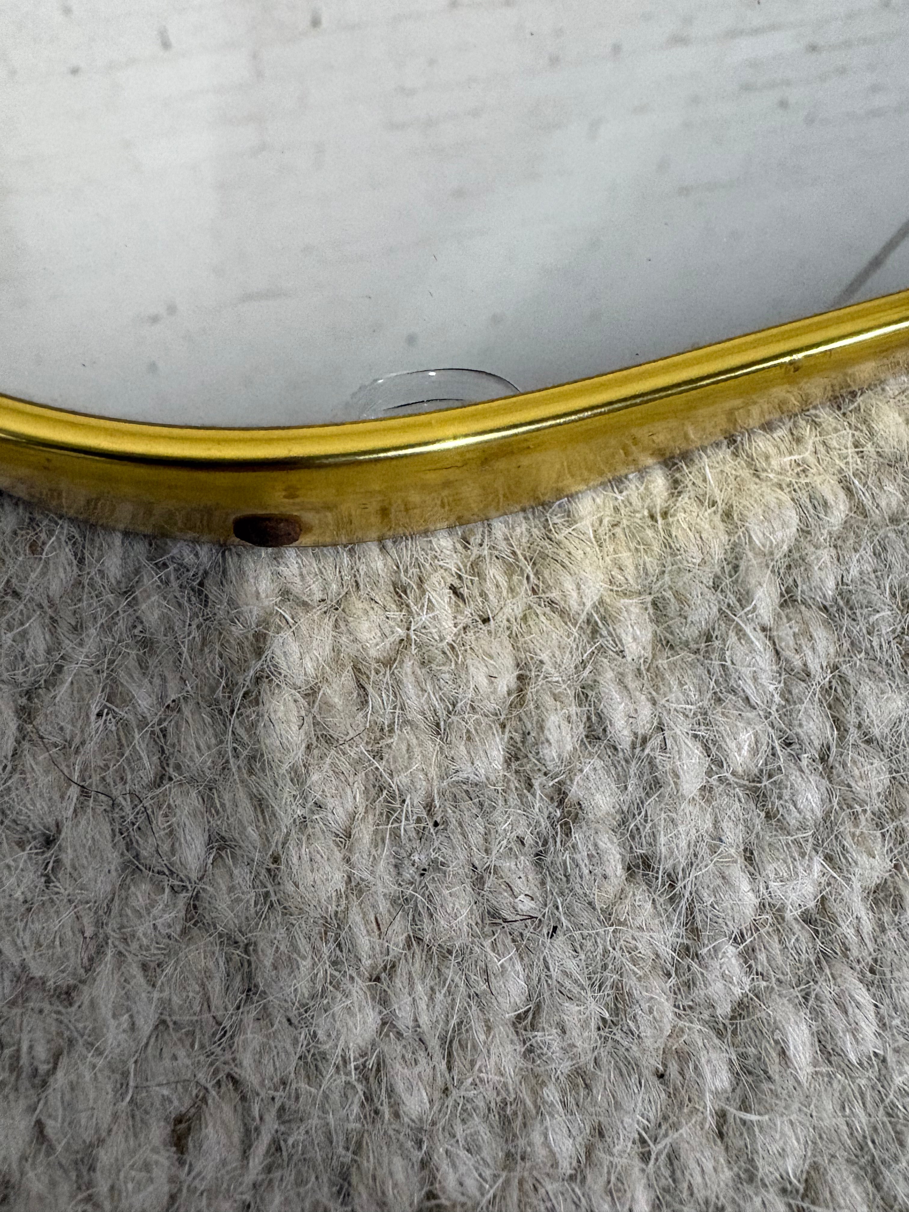 Italian Brass Shaped Wall Mirror in the Style of Gio Ponti, 1950s