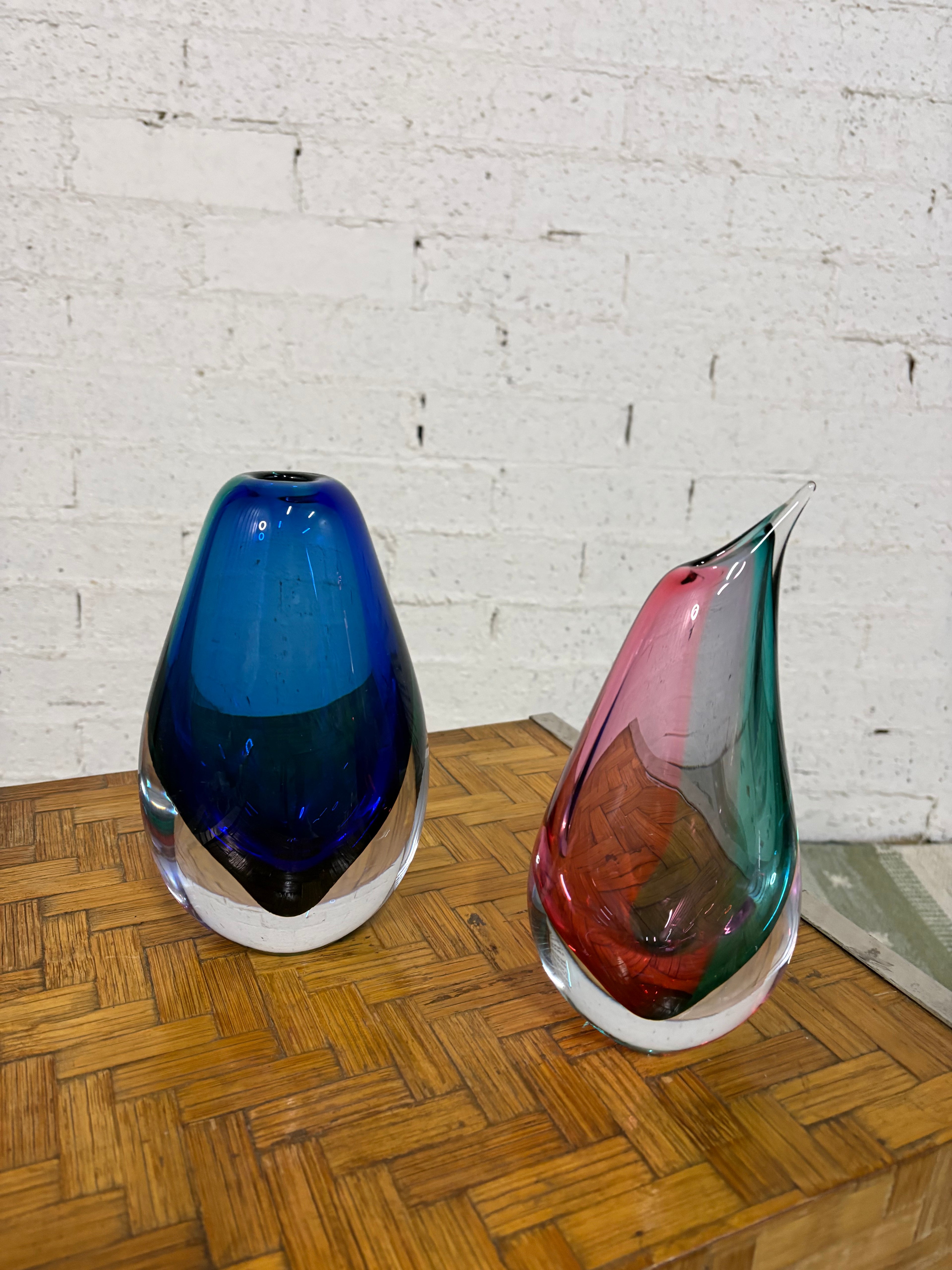 Blue Sommerso Teardrop Vase, Art Glass, c.1960s–1970s