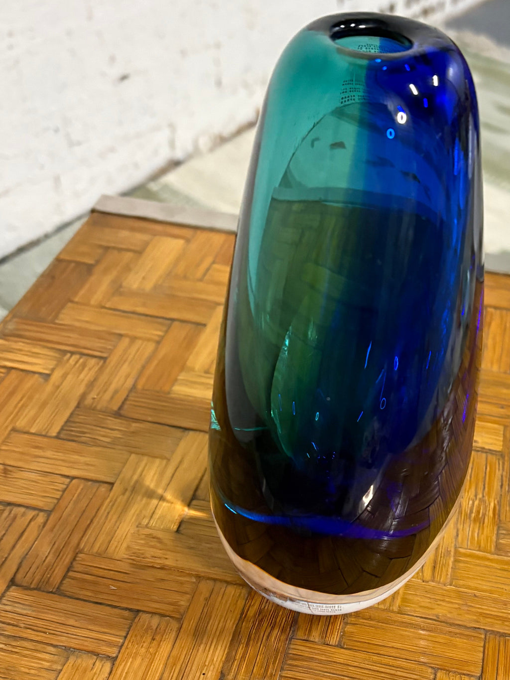 Blue Sommerso Teardrop Vase, Art Glass, c.1960s–1970s