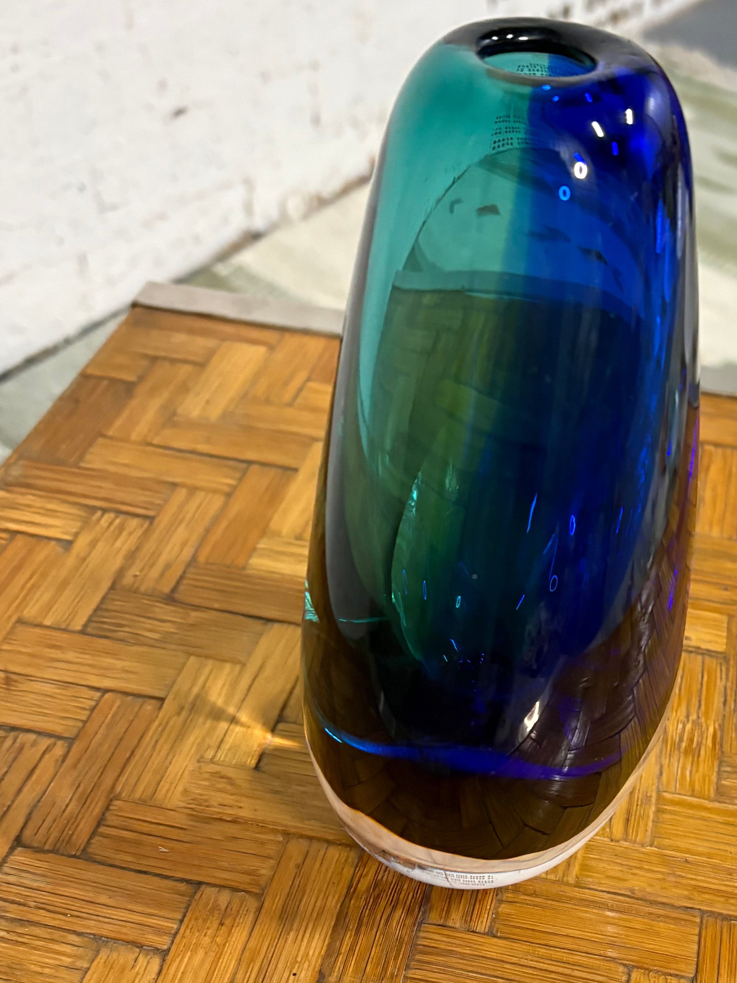 Blue Sommerso Teardrop Vase, Art Glass, c.1960s–1970s
