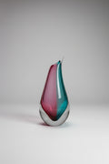 Murano Sommerso Teardrop Vase, Pink and Green, Italy, c.1960s–1970s