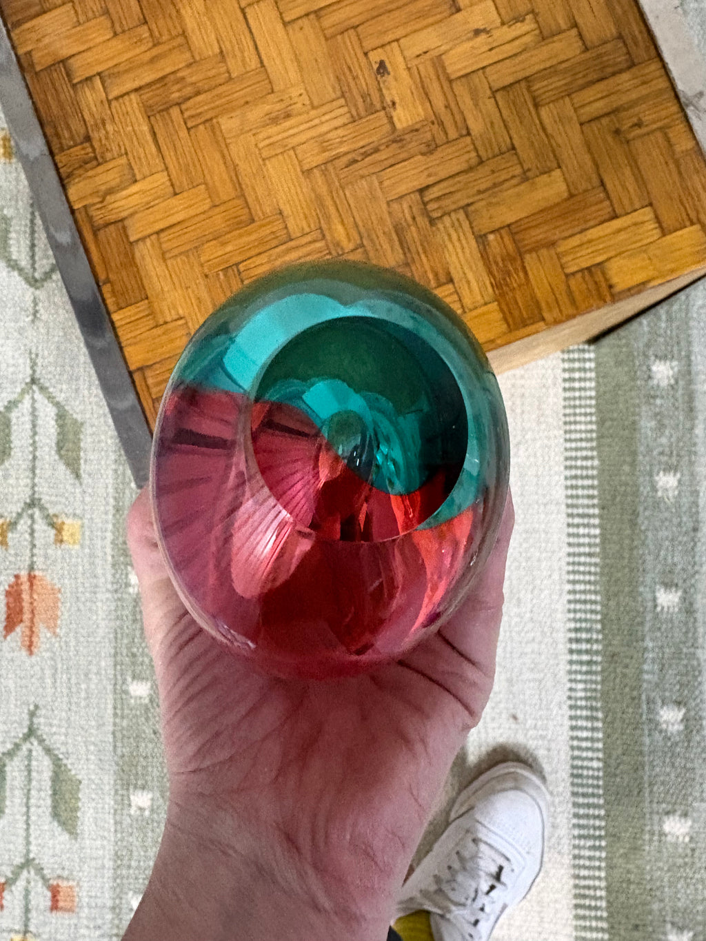 Murano Sommerso Teardrop Vase, Pink and Green, Italy, c.1960s–1970s
