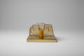 Murano 'Cubo' Glass Wall Light, Amber and Smoke Glass, attributed to Mazzega, Italy, c.1960s