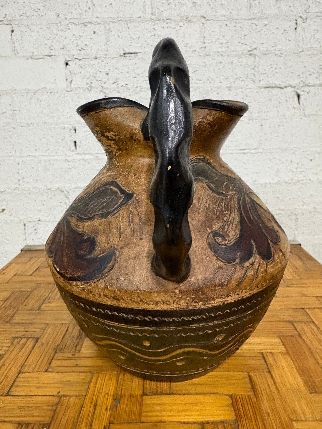 Fratelli Fanciullacci Sgraffito Jug, Bird Decoration, Italy, c.1950s–1960s