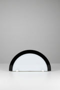 Murano Demilune Wall Light, White Opaline and Black Glass, Italy, c.1970s