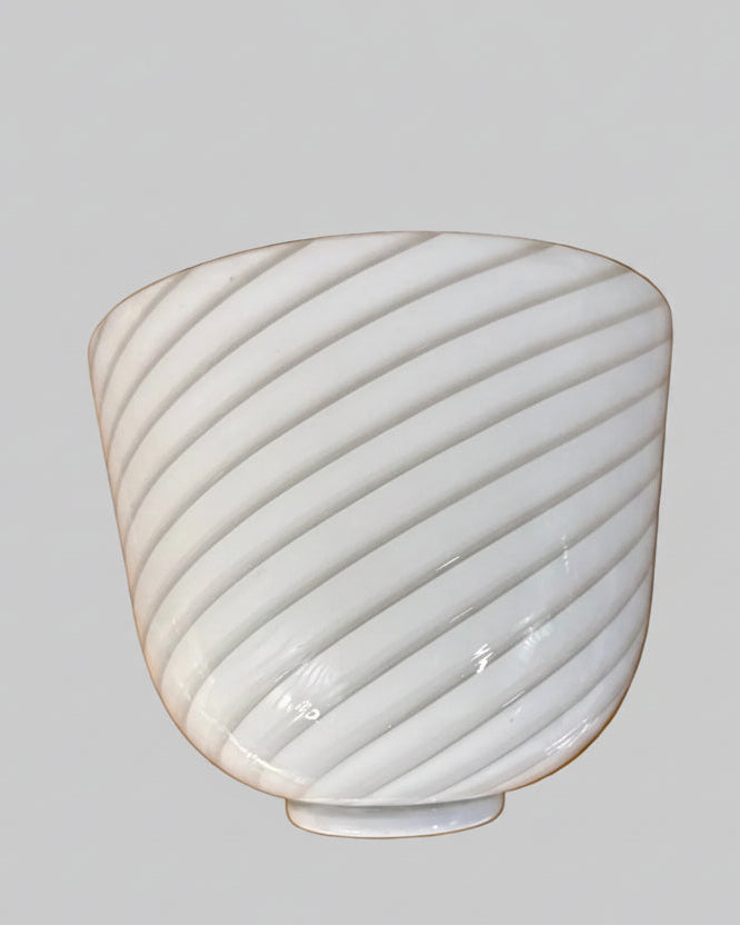 Murano Swirl Glass Wall Light, White Twisted-Ribbon Glass, Italy, c.1970s