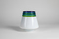 Leucos Murano Glass Wall or Ceiling Light, White Opaline with Coloured Bands Italy, c.1970s