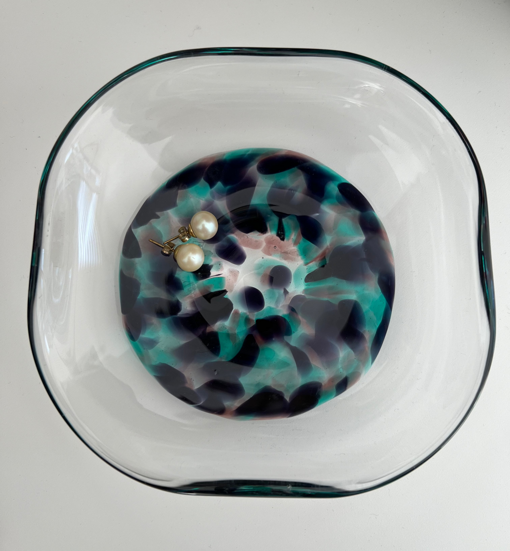 Small Murano blue and green tray