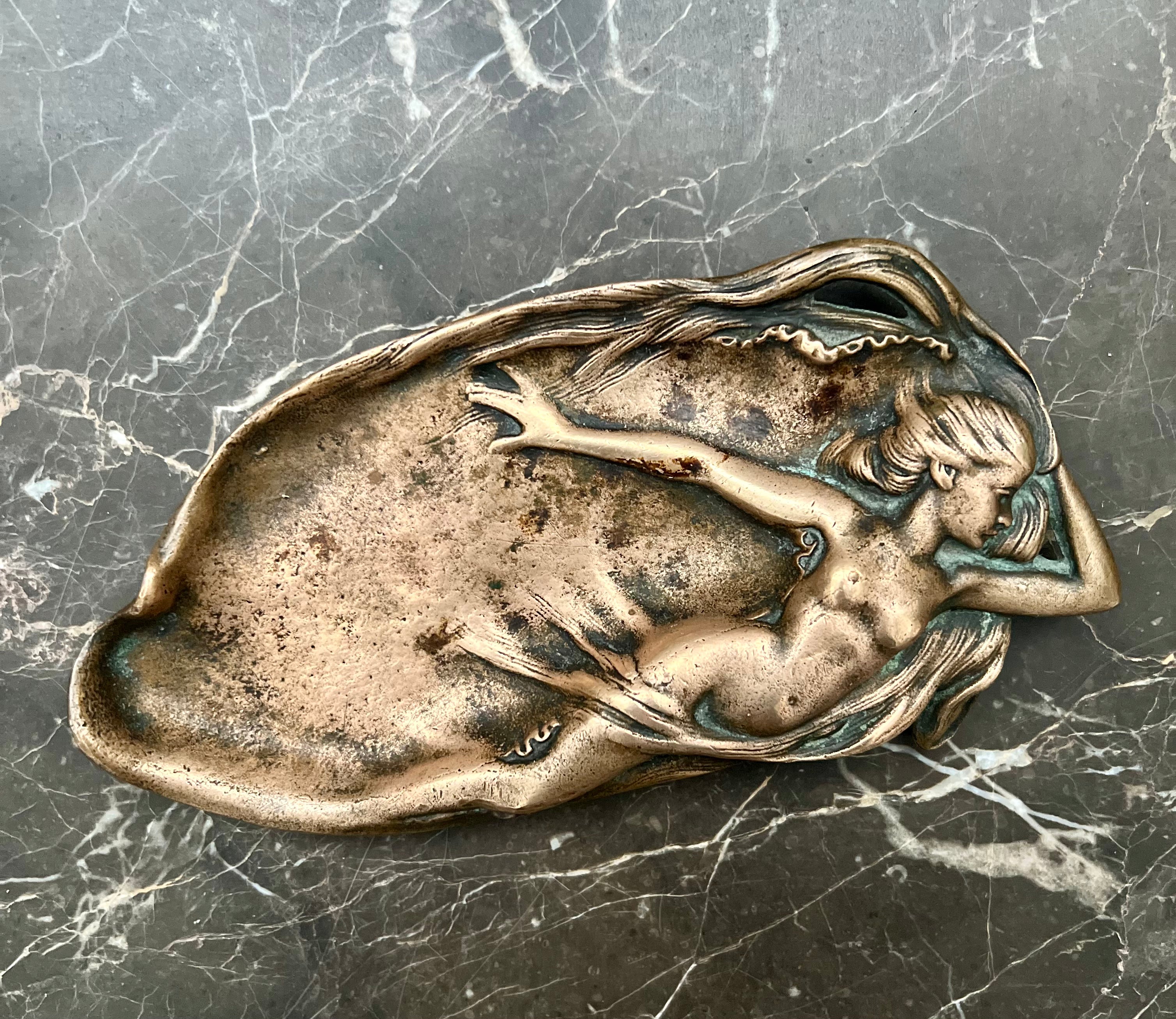 Art deco small bronze tray