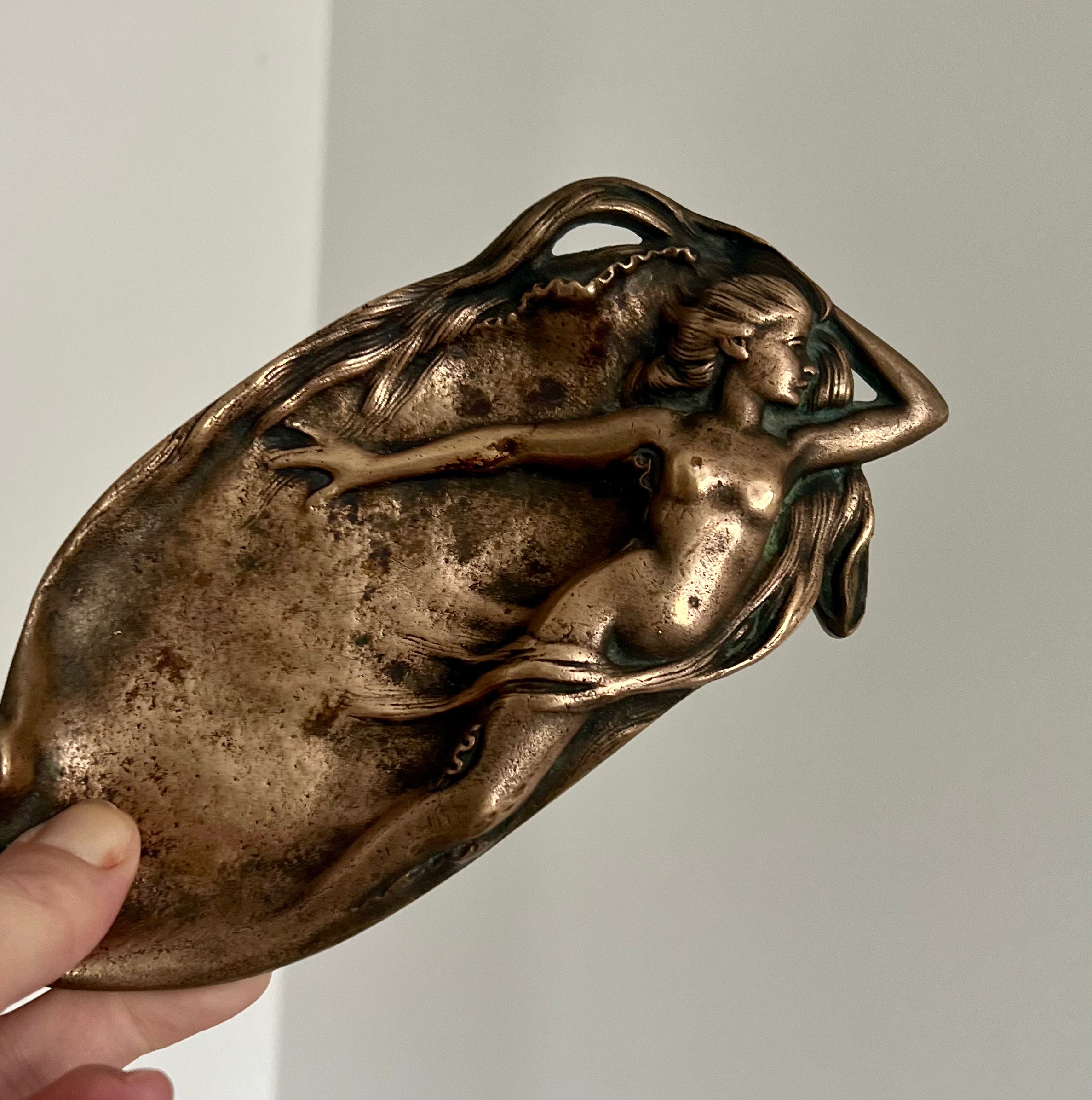 Art deco small bronze tray