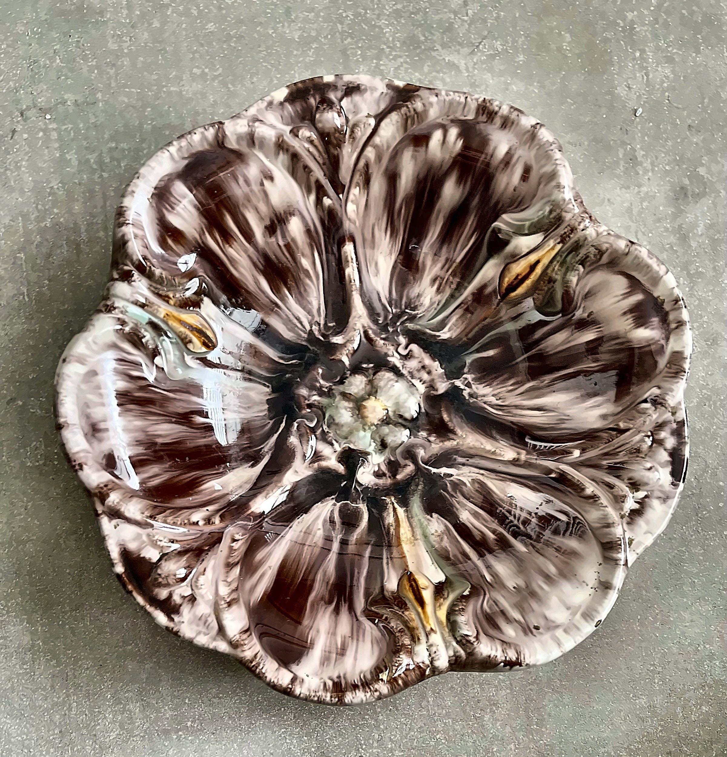 Jasba Keramik Footed Bowl — West German Drip Glaze, 1950s