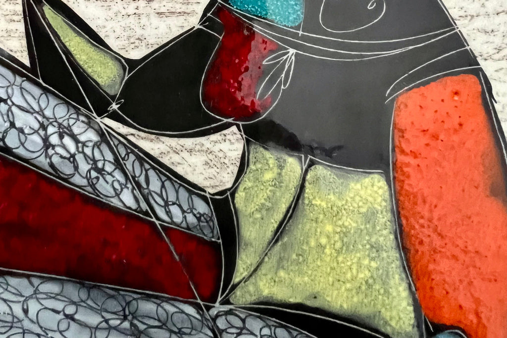 1950s Ceramic Plate in the Style of Marcello Fantoni