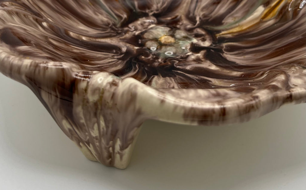Jasba Keramik Footed Bowl — West German Drip Glaze, 1950s