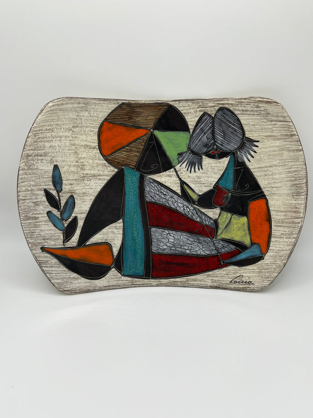 1950s Ceramic Plate in the Style of Marcello Fantoni