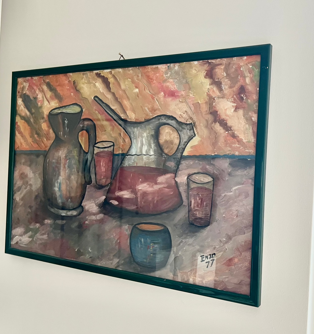 Italian Expressionist Painting, Signed Enzo, 1977