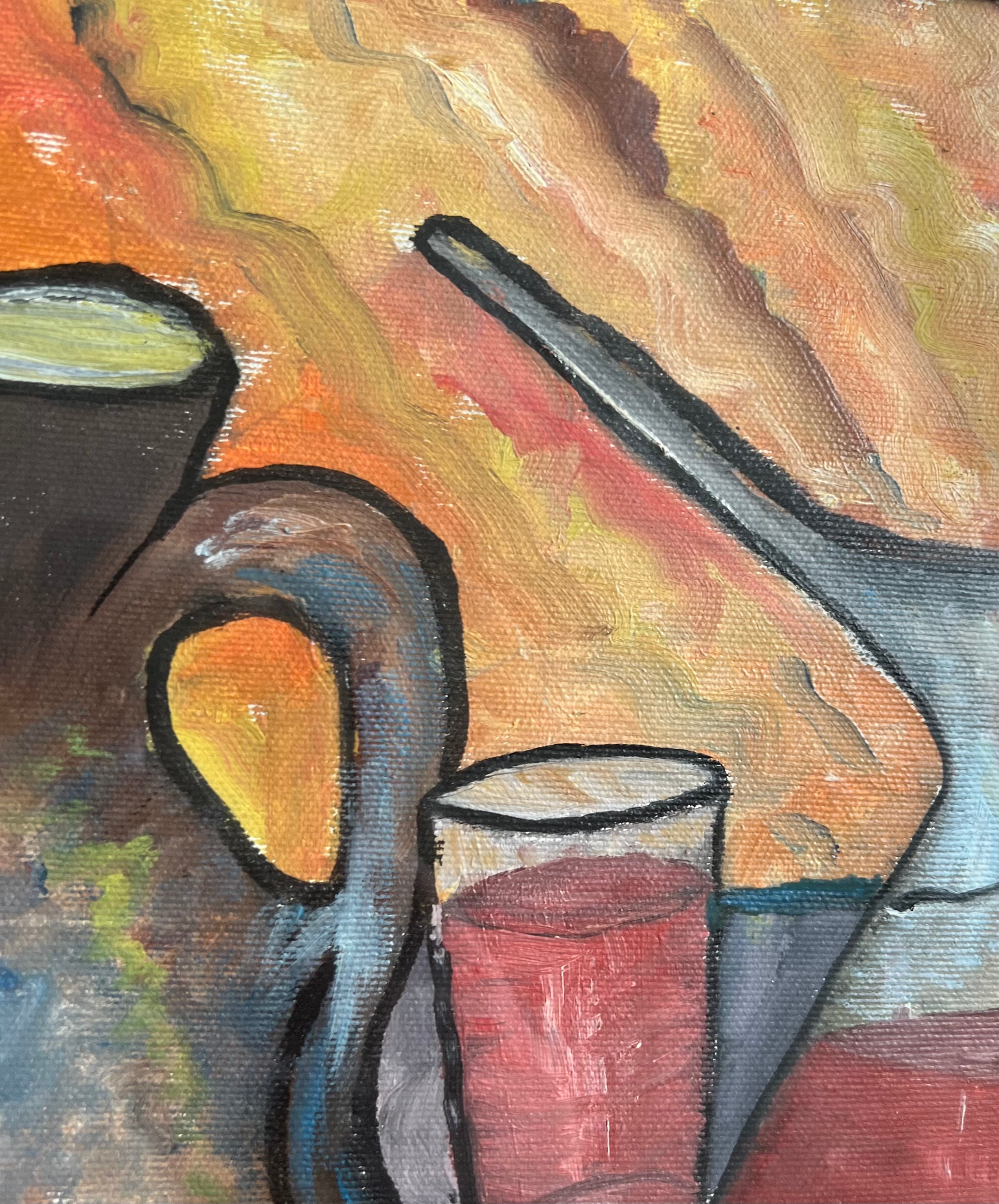 Italian Expressionist Painting, Signed Enzo, 1977