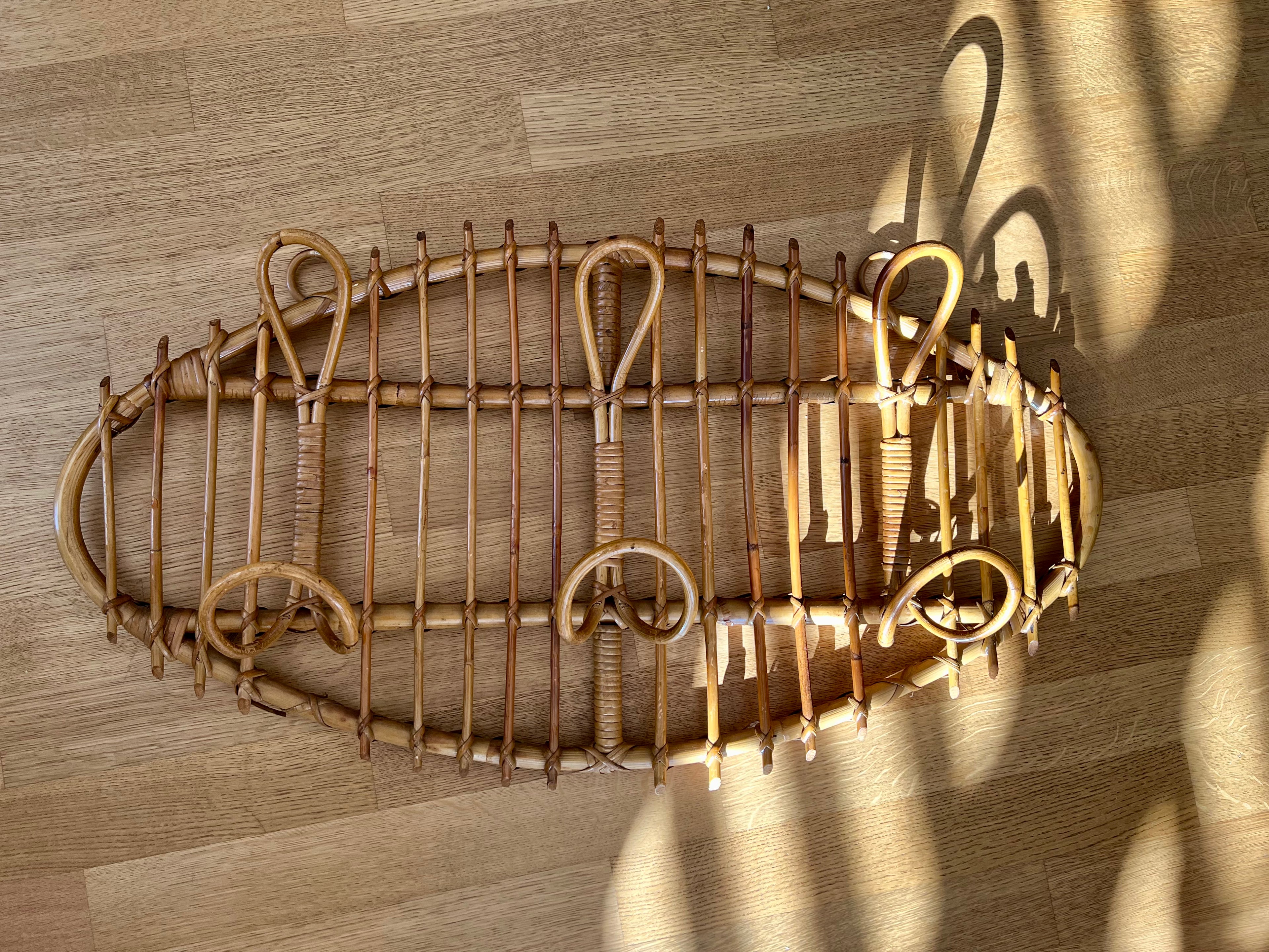 Vintage Bamboo Coat Hooks by Franco Albini for Bonacina