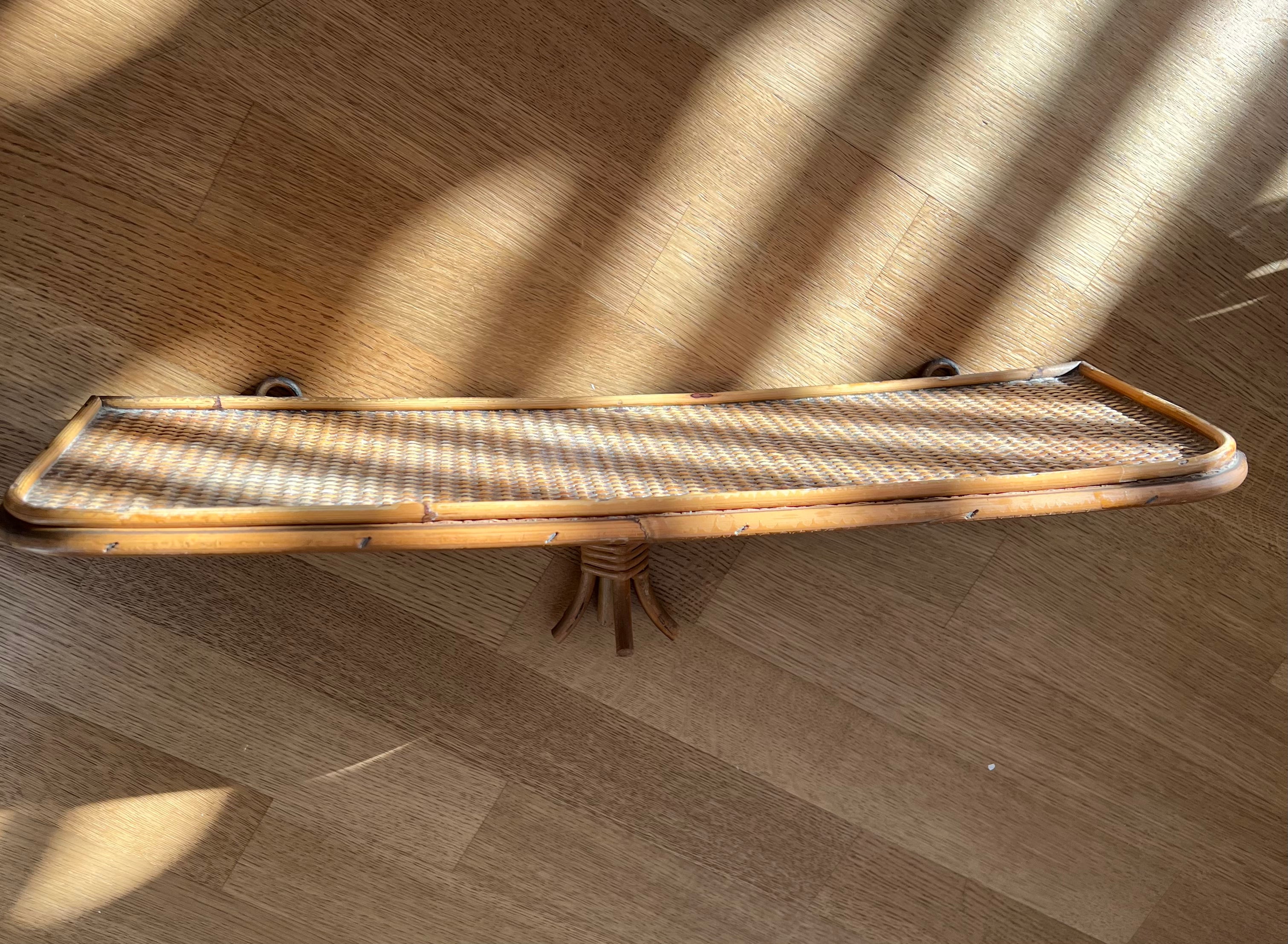 Vintage Bamboo Wall Shelf