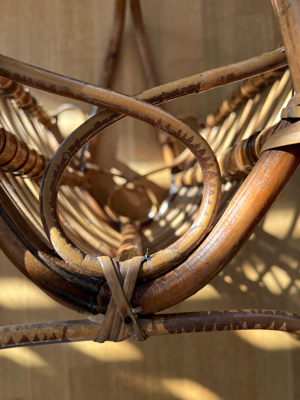 1950s Bamboo Magazine Rack Attributed to Franco Albin